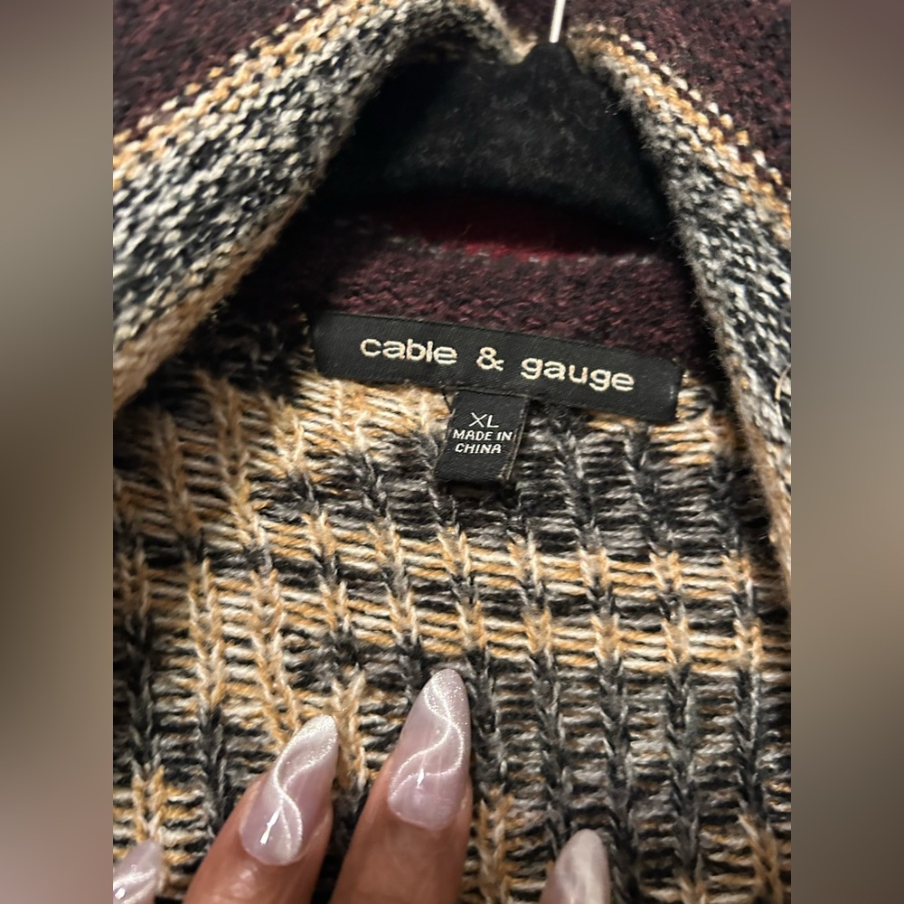 Cable & Gauge Multicolor Patterned Cardigan - image 2